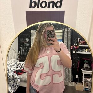 Pink Mesh Jersey with Number 25